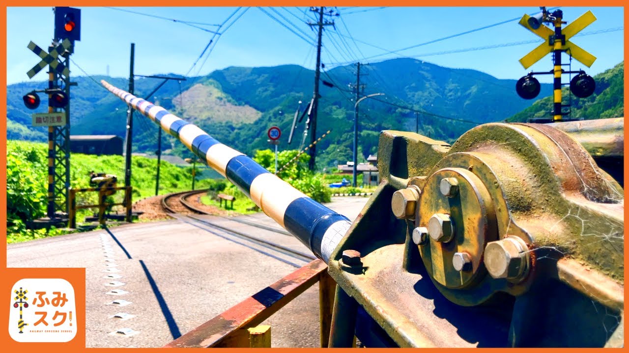 【電車4K】超・至近距離踏切【ふみきり 鉄道】Ultra-Close-Range Railroad Crossing