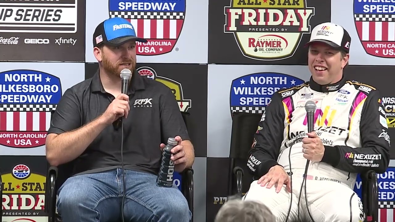 BRAD KESELOWSKI AND CHRIS BUESCHER CHAT AT NORTH WILKESBORO