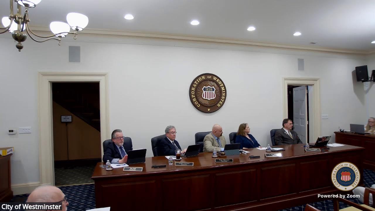 City of Westminster Mayor and Common Council Meeting - Monday, March 9, 2026, at 7:00 p.m.