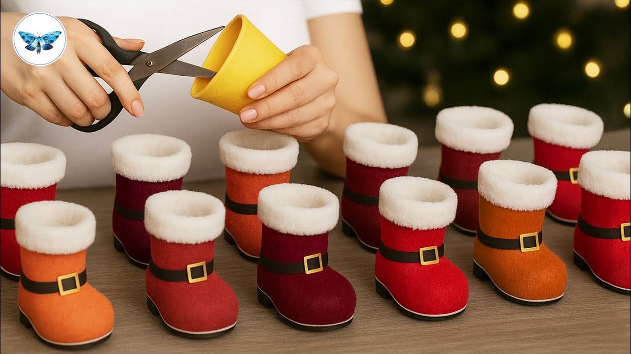 Как настоящие!🎅Чудесные Сапожки Санты из носков🧦Новогодний декор своими руками🎄