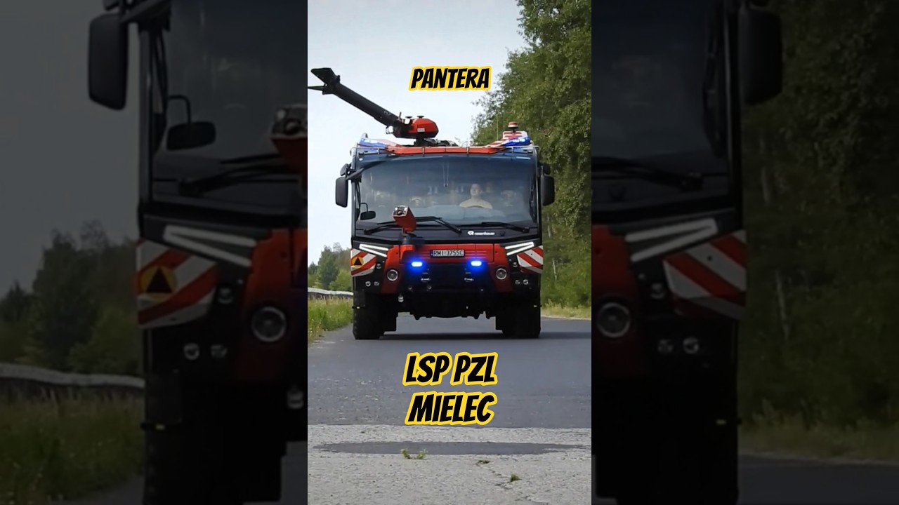 ALARMOWO POTĘŻNA BESTIA Z LOTNISKOWEJ STRAŻY POŻARNEJ W MIELCU 🚒🔥💪 #shorts #emergency #112 #rescue