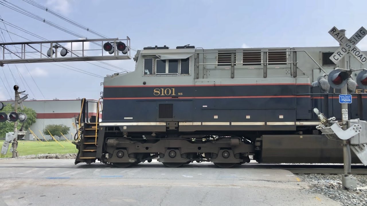 New Abandoned RR Crossing, Ex Shoo-Fly Revisit, Train With DPU, Central Railroad Of Georgia Unit, NS