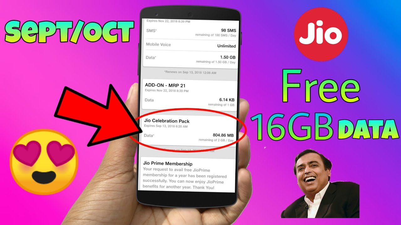 What is Jio Celebration Pack? How to Avail it? Jio 16GB Data for Free 🤩