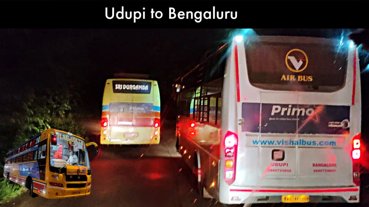 UDUPI to BENGALURU BUS | BHAGAVATHI TOURIST NON AC SLEEPER BUS JOURNEY | DANGEROUS SHIRADI GHAT