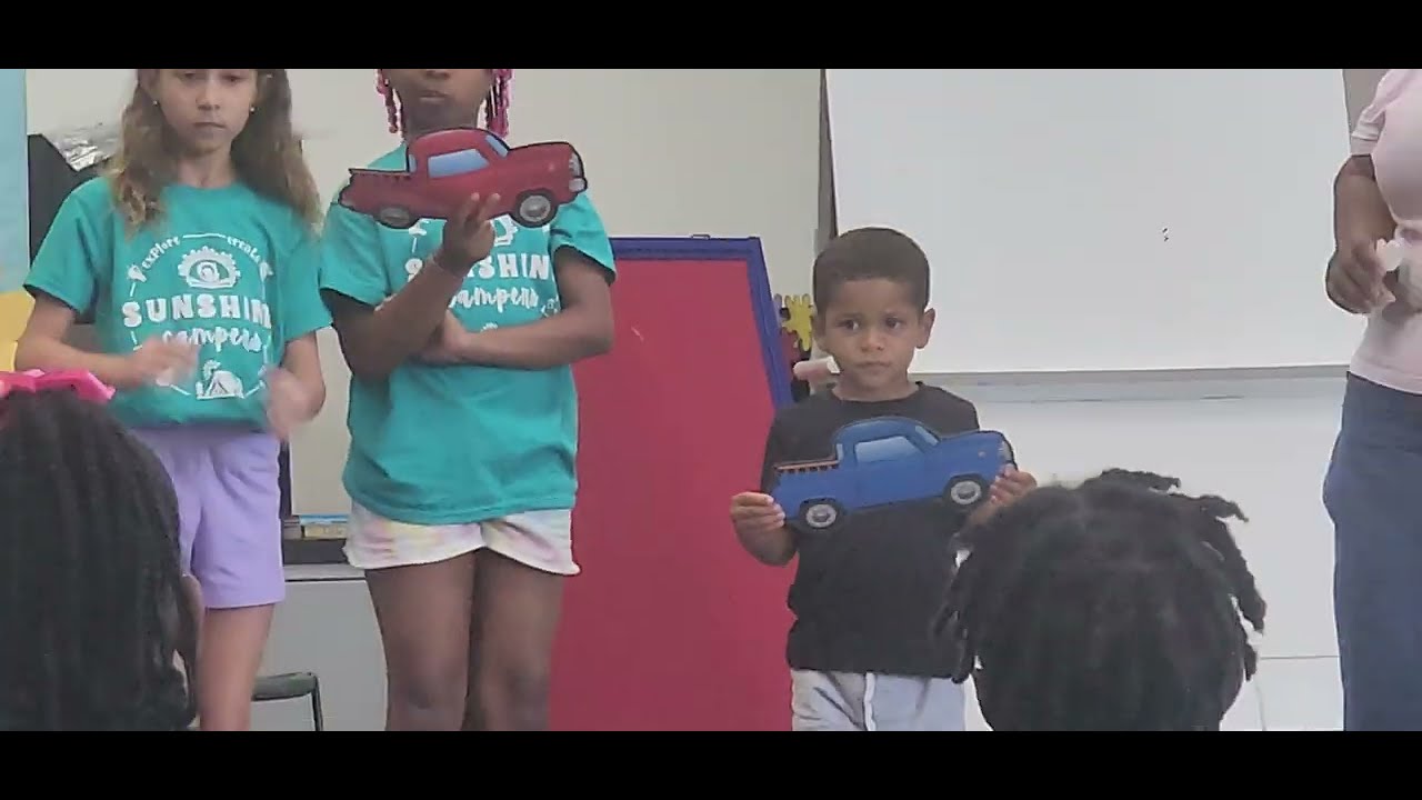 Storytime with a camp at the library