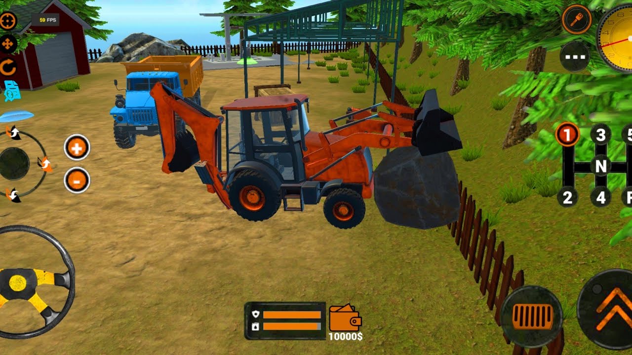 Backhoe loader jcb and truck simulator gameplay #jcb #truck #loader 