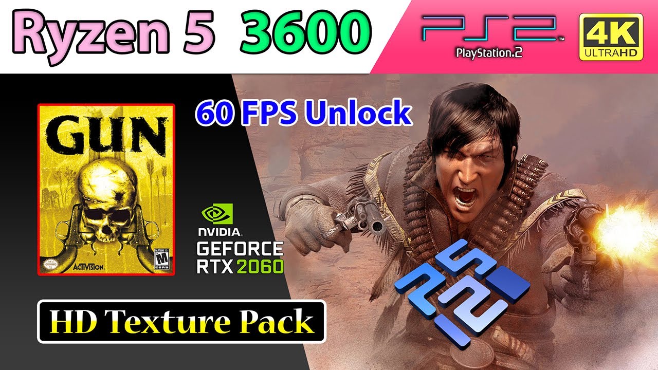 Gun - HD Texture Pack &bull; 60 FPS Unlock &bull; 4K - PCSX2 v2.0 Nightly | Ryzen 5 3600 - GeForce RTX 2060