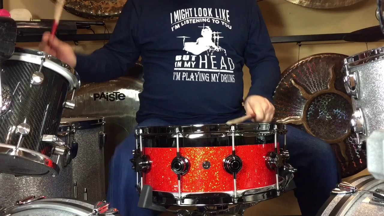 DW 7x14Super Tangerine Top Edge Snare