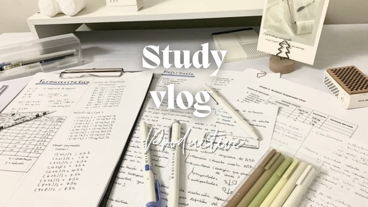 study vlog 🍃☁️ | endless note - taking, productive study routine, study motivation, lots of studying