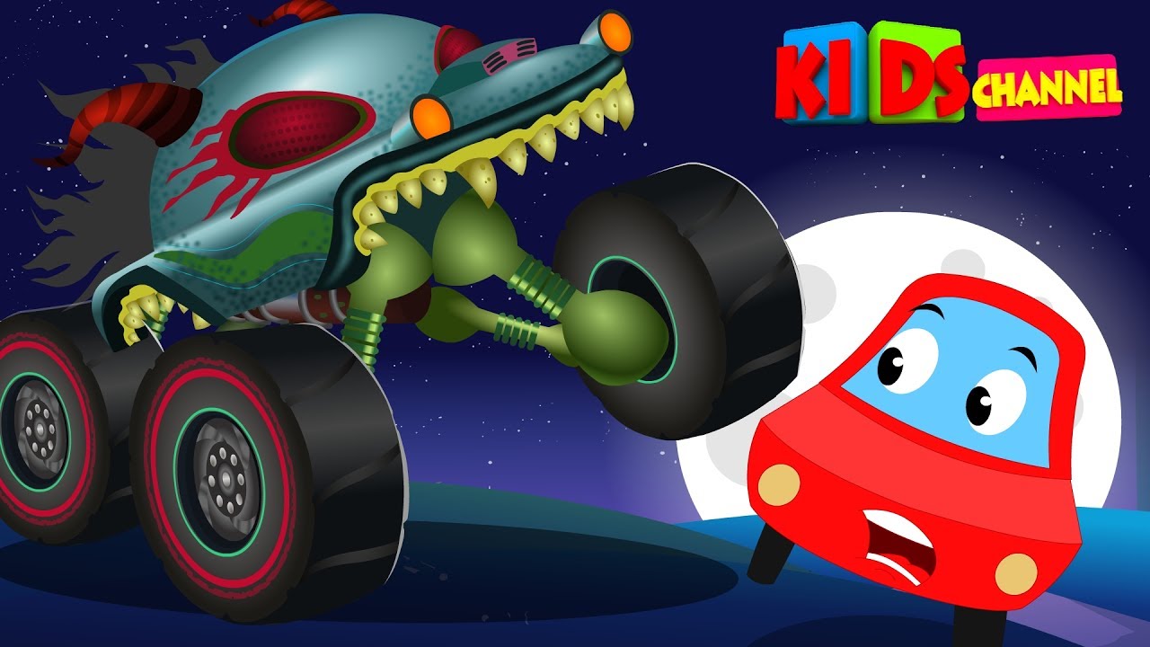 Kids Channel | Little Red Car | HHMT | hungry monster truck | scary songs for kids