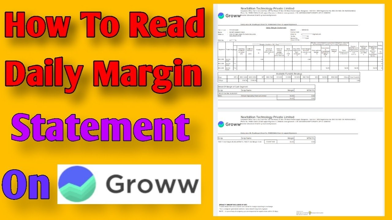 How To Read Daily Margin Statement On Groww || @BecomeMillionaire1430