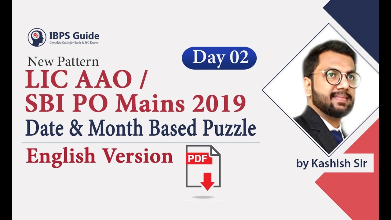 Date & Month Based Puzzle | LIC AAO /SBI PO Mains 2019 - Reasoning in English | (Day -02)