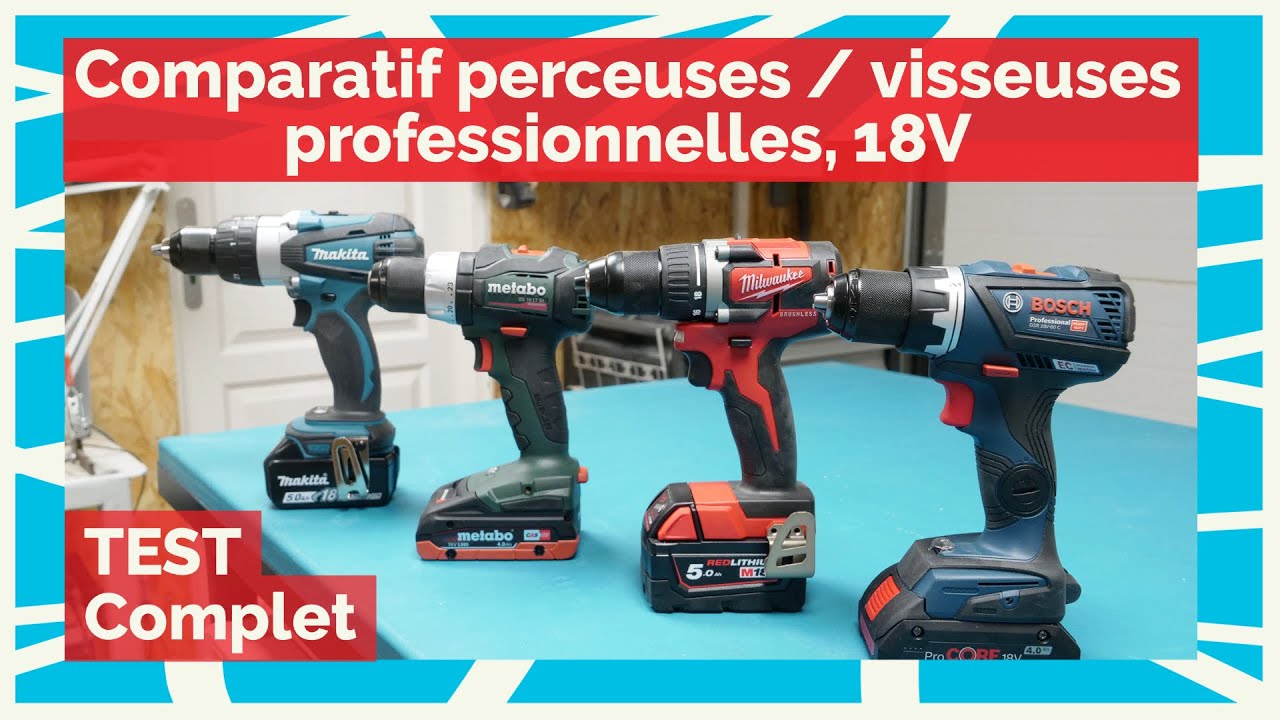 TEST COMPARATIF ✅ Perceuses / visseuses professionnelles, 18V - La pause caf&eacute; de BichonTV