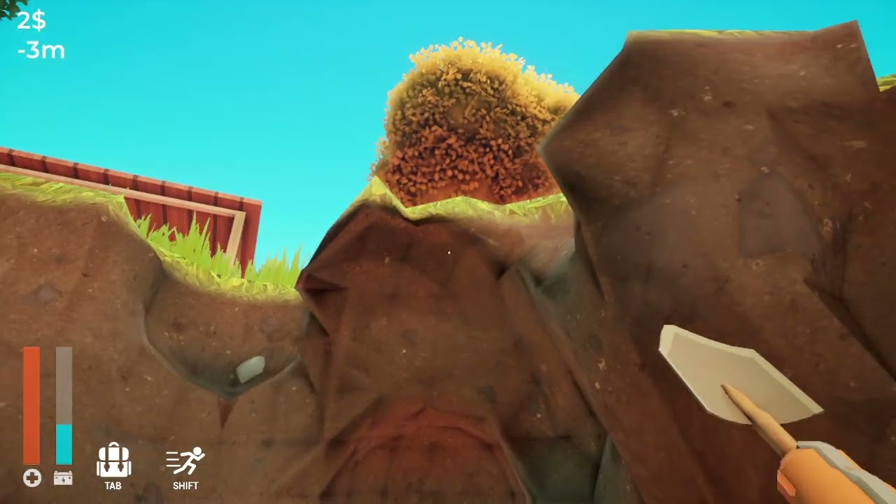 Playing a game about digging a hole
