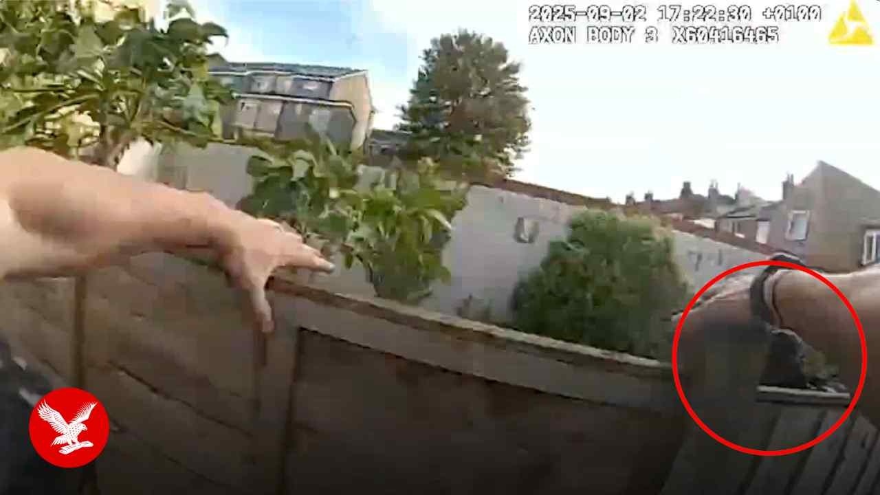 Parkour trained police officer ends chase with Hot Fuzz style fence hopping