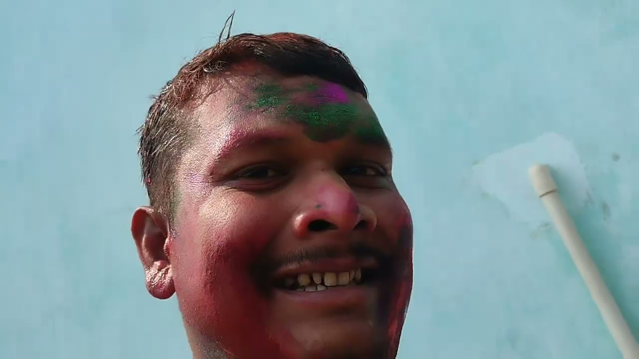 #Holi #baccho ke sath khelne ka 😁😁maza hi kuch alag hai