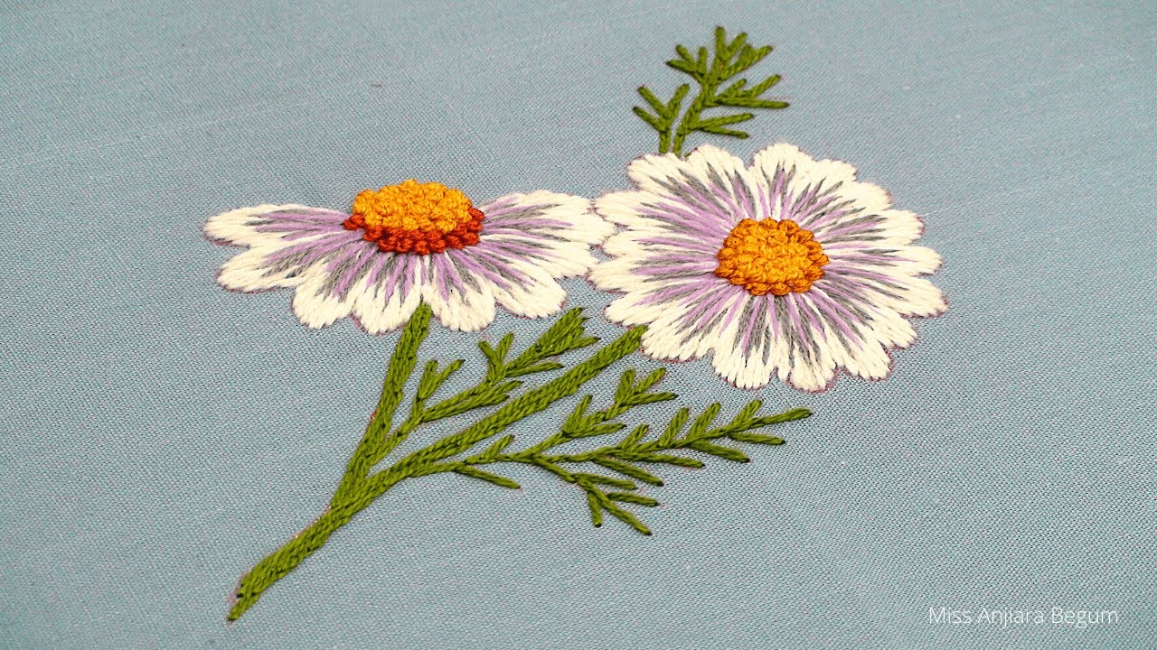 Miss Anjiara Begum: Hand Embroidery Flower Stitching Tutorial: Embroidery Video: New Embroidery-629