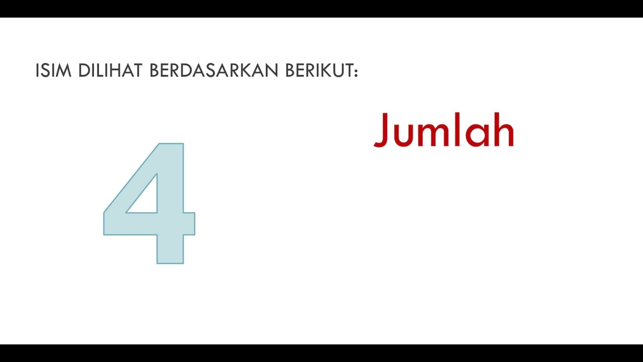 Melihat Isim dari 7 perspektif sorof - Jumlah (Mufrad, Muthanna, Jamak)