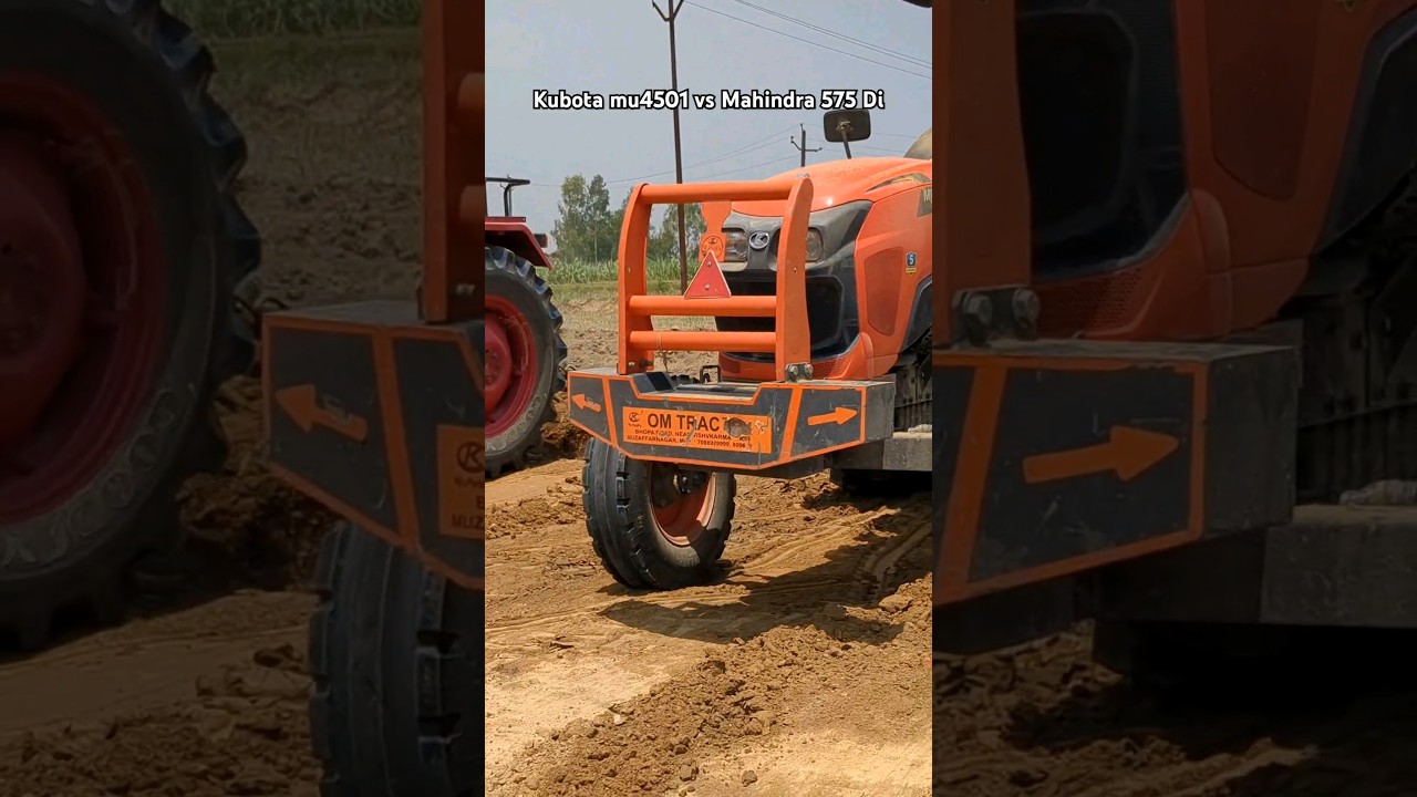 Kubota mu4501 vs Mahindra 575 di #agriculture #viral #farming #shorts #tractor #trending
