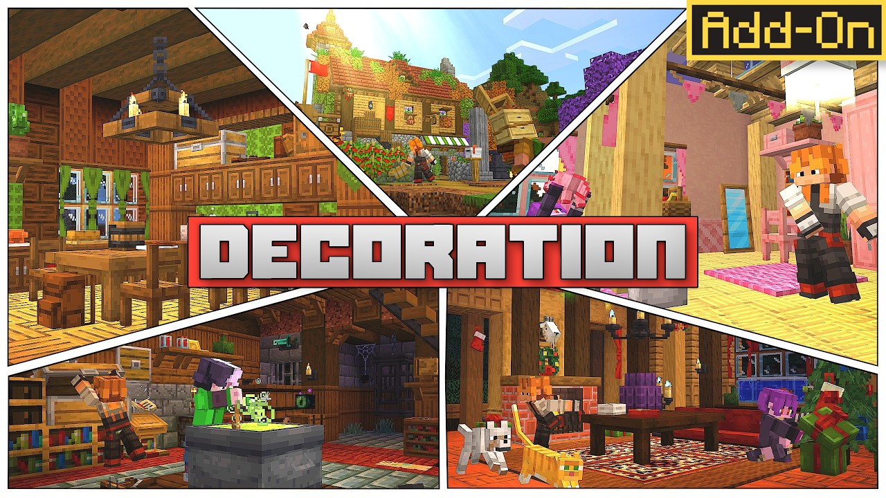 EL MEJOR ADDON con 800 DECORACIONES para Bedrock!  | Decoration Add-on Review