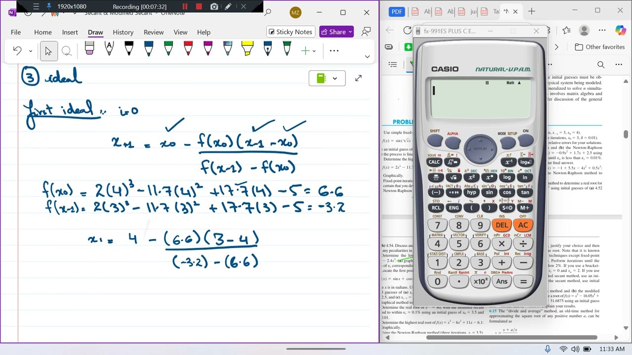 Root Finding Method (Secant Method)