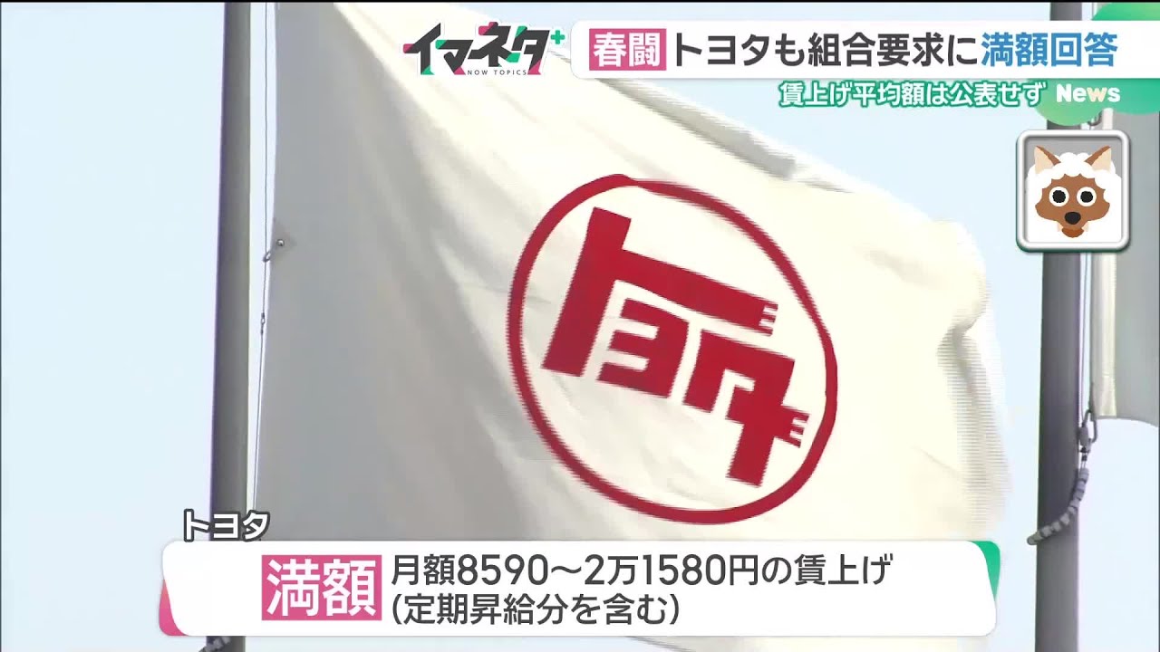 トヨタや日本ガイシ…大手製造業で春闘「満額回答」続々　物価高や中東情勢悪化で中小企業への波及は？ (26/03/18 17:54)