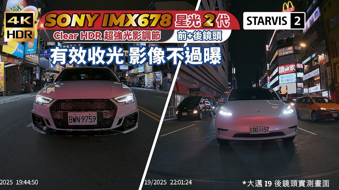 【大邁 I9】【前後4K STARVIS2 IMX678】【星光夜視2代】【HDR 光影調節】產品介紹 | 博威電通