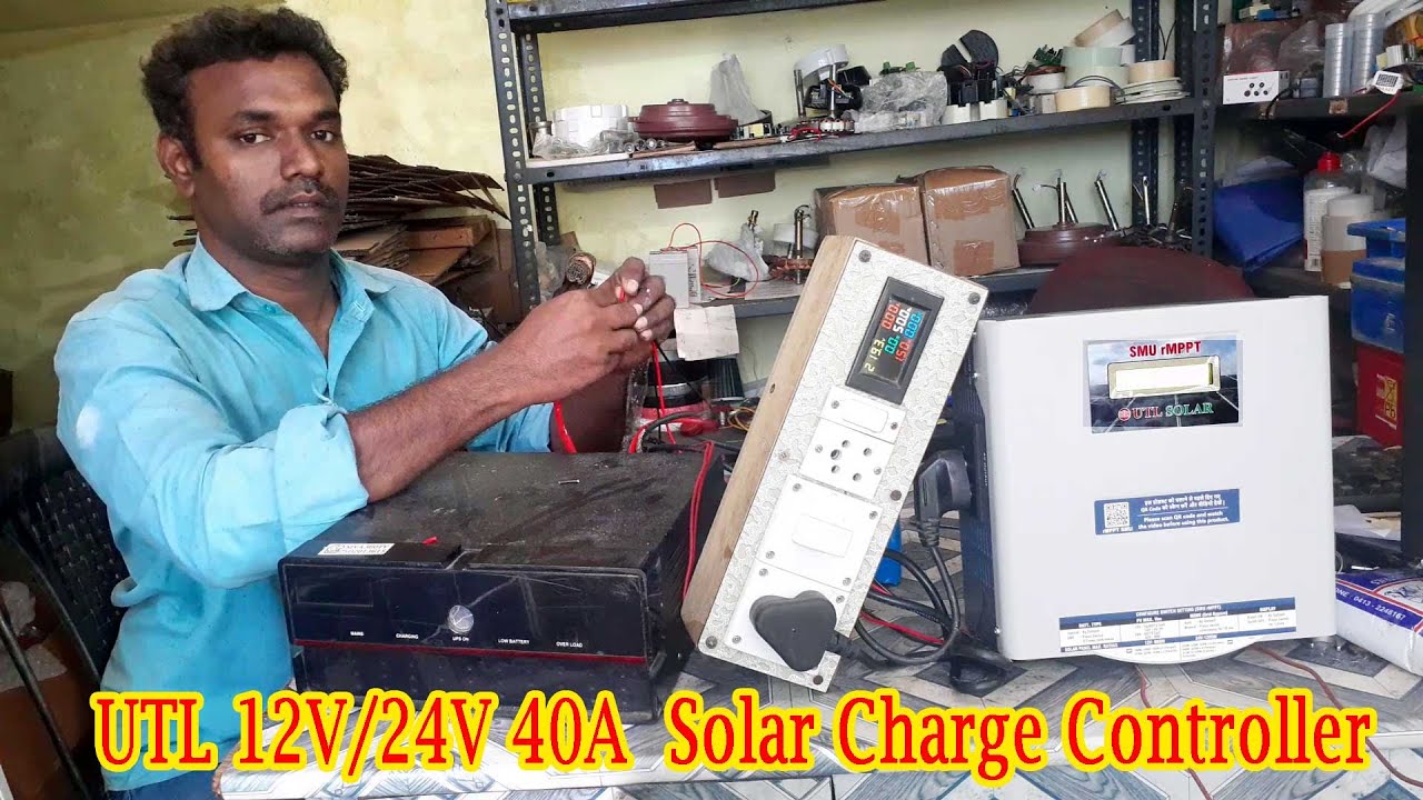UTL,MPPT,SMU, charge controller connection with testing ,UTL 12V/24V 40A  Solar Charge Controller