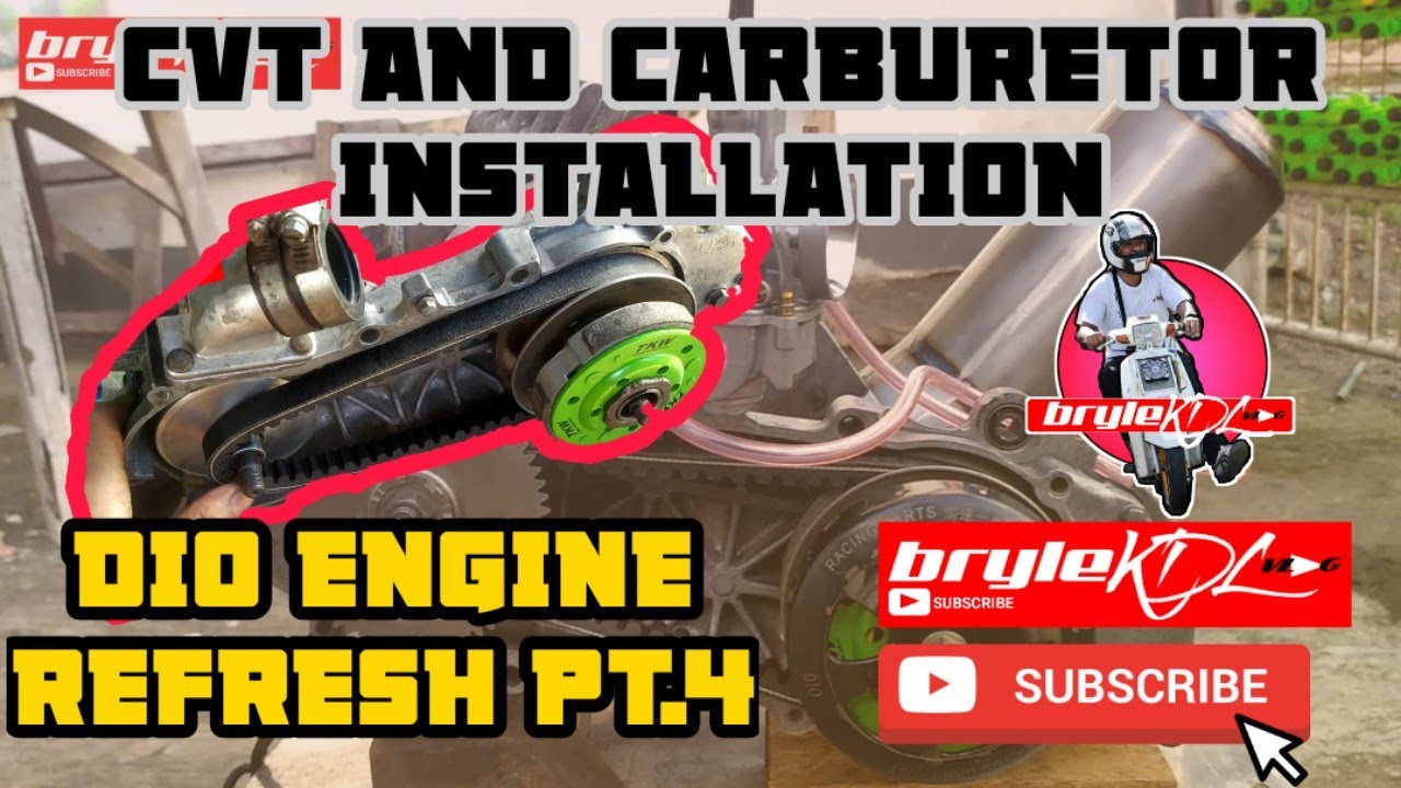 Honda Dio CVT (pang gilid), big manifold, and 28mm carburetor Installation |  Engine Refresh pt.4