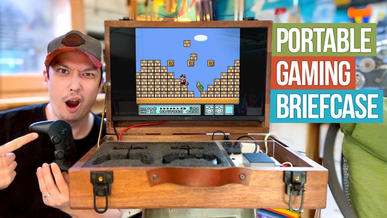 Portable Retro Gaming in a Walnut Briefcase