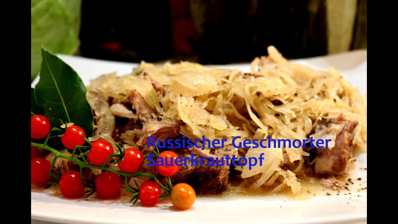 Russische geschmorte Sauerkraut mit Fleisch / тушеная квашеная капуста с мясом