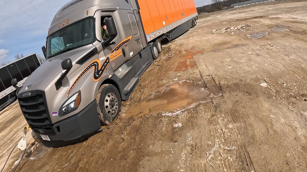 POT-HOLE SWALLOWS SEMI TRUCK   THE CALM BEFORE THE STORM!!!  PRE-SNOWPOCALYPSE