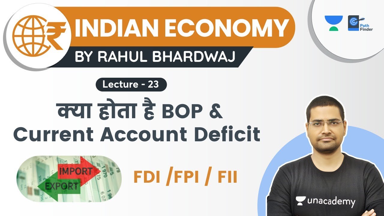 Indian Economy | L 23 | FDI, FPI, FII| Balance of payments | Current Account Deficit |Rahul Bhardwaj