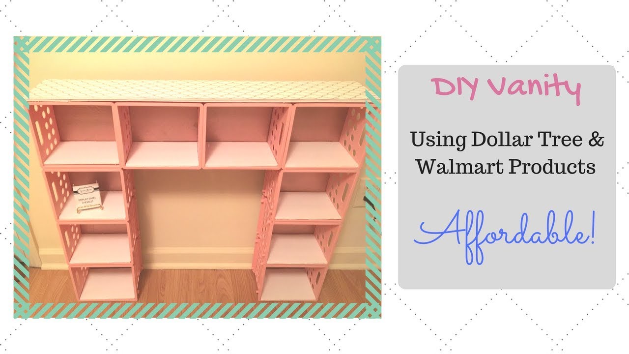 DIY Vanity Using Dollar Tree & Walmart Goods