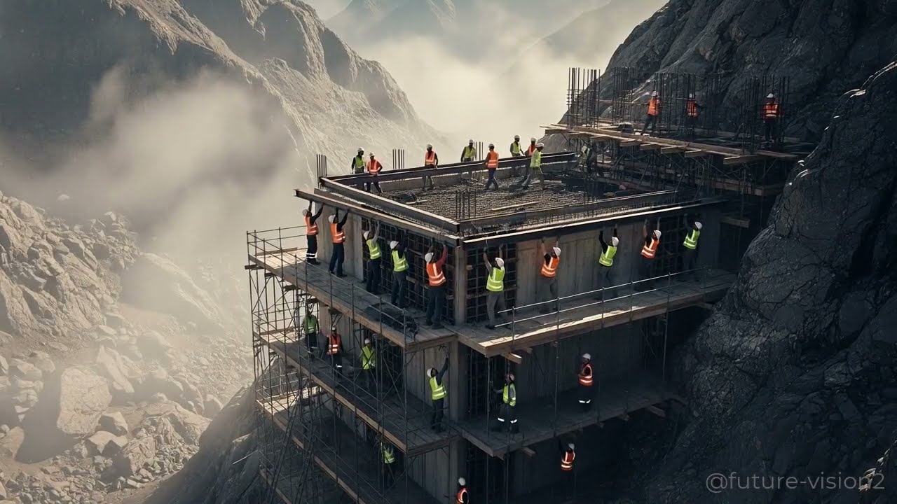 Mountain Cliff House Build & Epic Slow Collapse