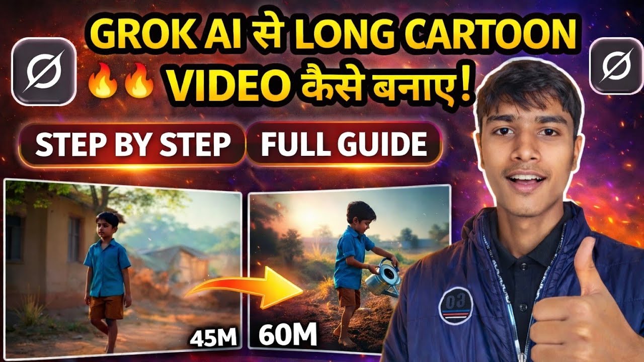 Grok AI Se Long Cartoon Video Kaise Banaye |AI Cartoon Video Kaise Banaye Grok AI Se | 2026 tutorial