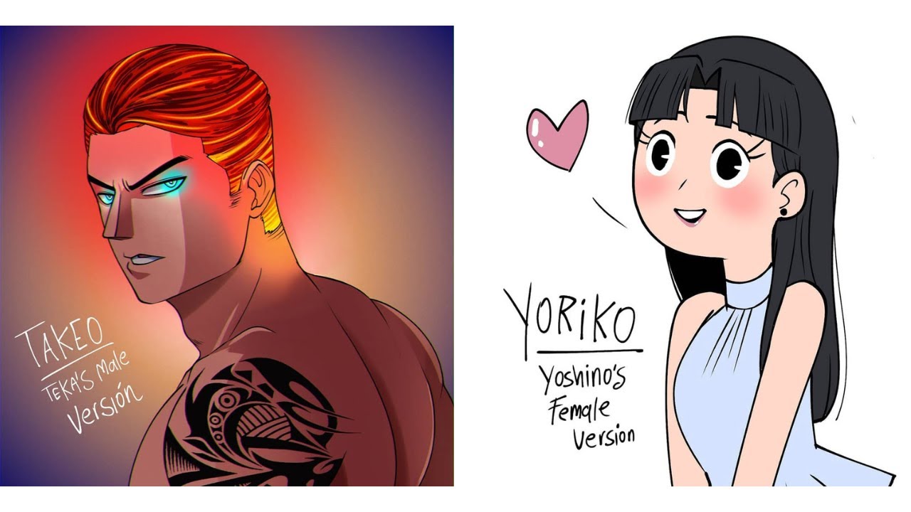Takeo (genderbend Teka) and Yoriko (Genderbend Yoshino) | My Hero Academia Comic Dub