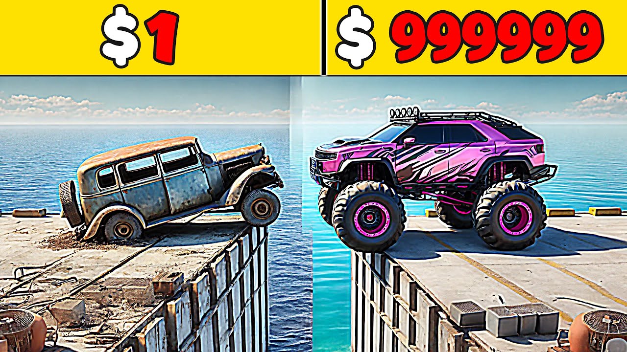 $1 Car vs. $1,000,000 Car | Insane Stunt Challenge on Obstacle Course | BeamNG Drive