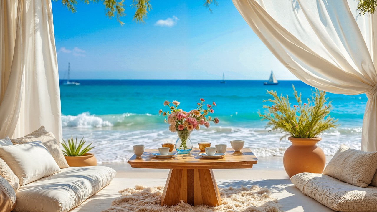 Mediterranean Getaway Bossa Nova 🎶 Calm Jazz by the Sea