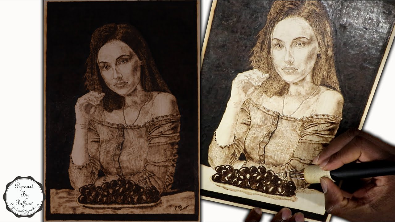 Pyrography (woodburning) art on birch plywood - Pt 2