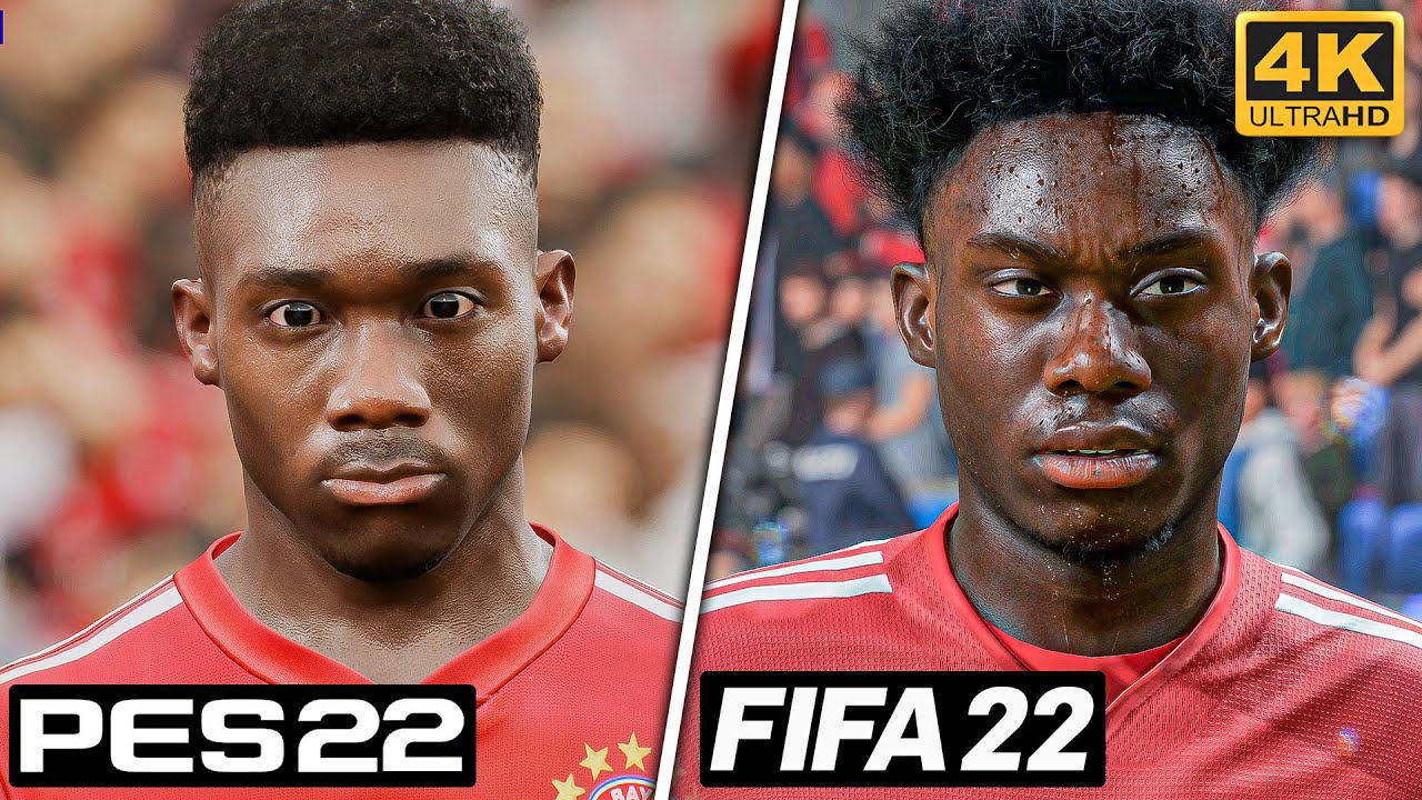 FIFA 22 vs eFootball 2022 - Bayern Munich Player Faces Comparison (4K)