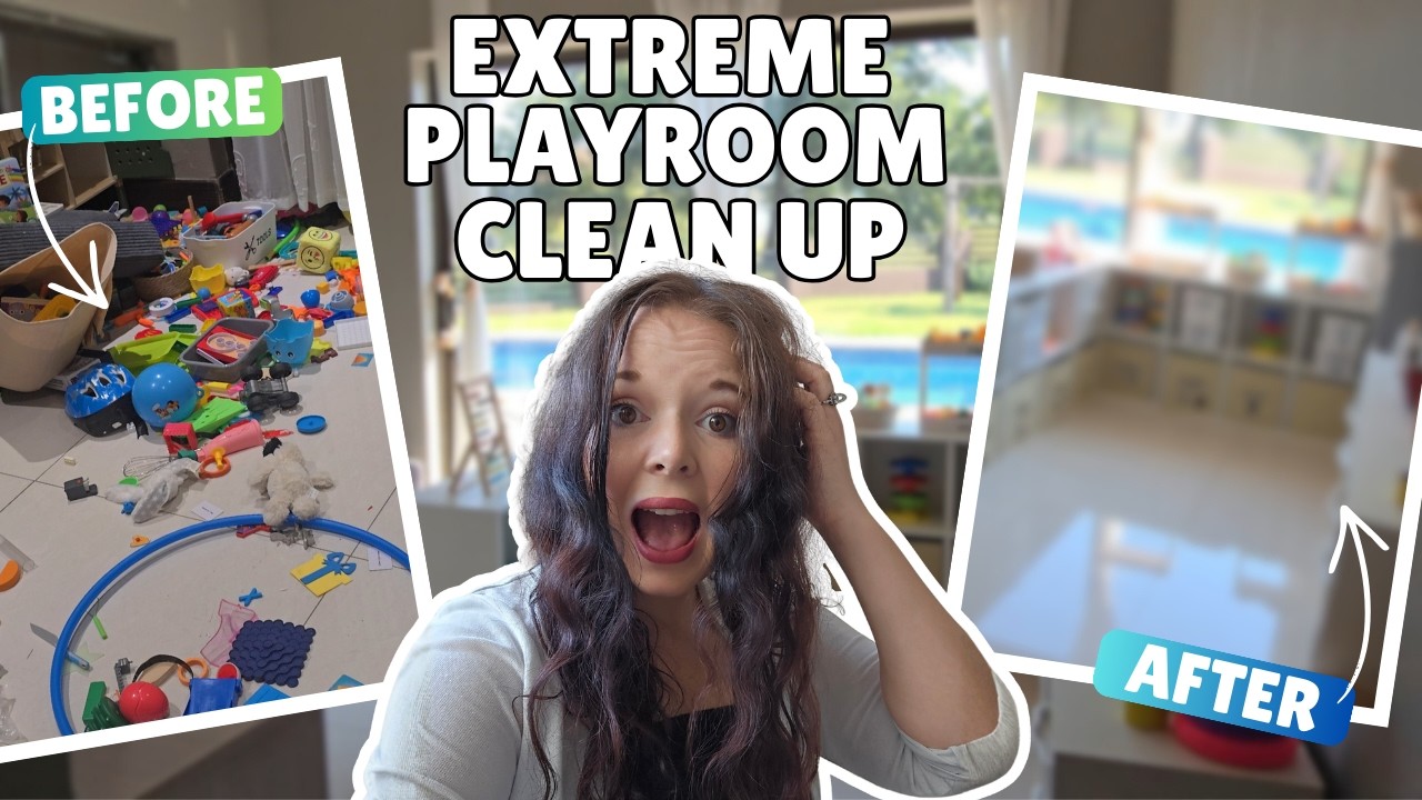 EXTREME Playroom Clean Up + Declutter & Organization Transformation! | Toy room makeover