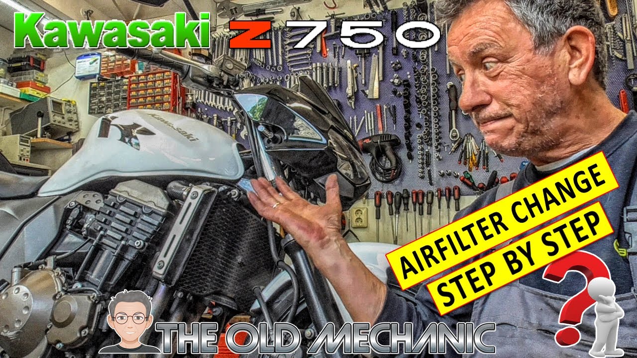 KAWASAKI Z750 {2004} ЗАМЕНА ВОЗДУШНОГО ФИЛЬТРА 👨‍🔧---🏍