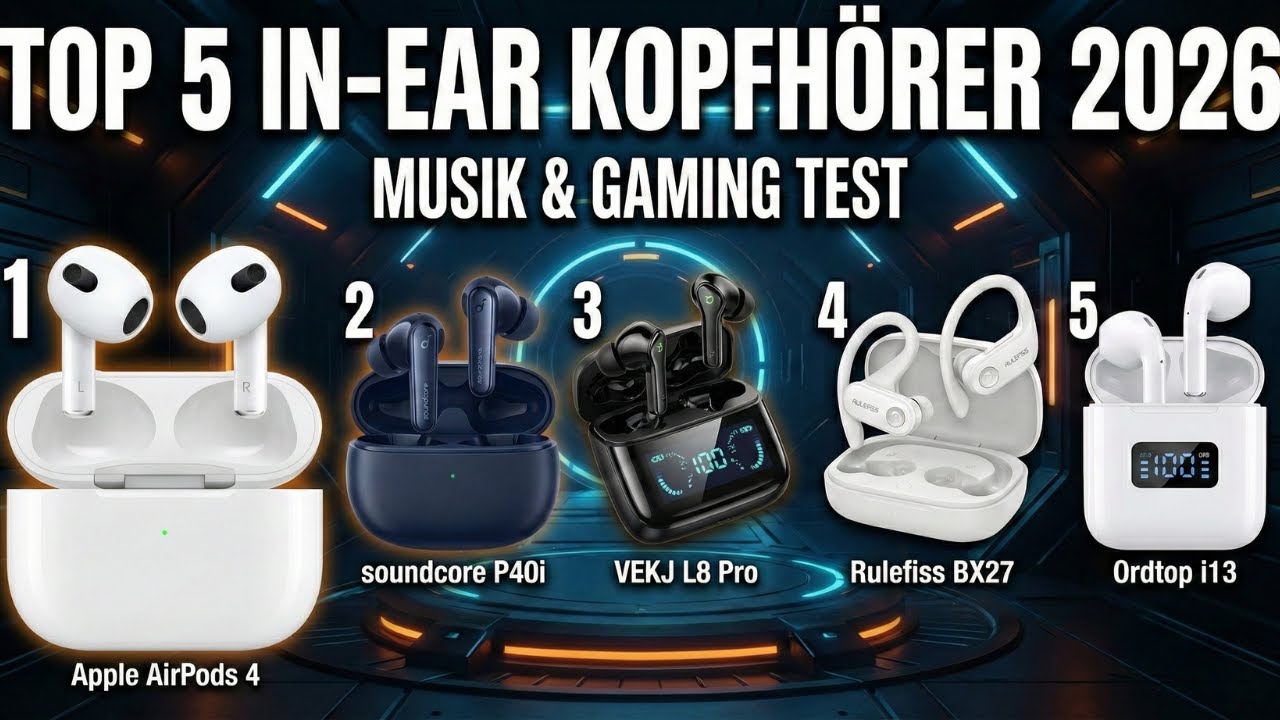 Top 5 In-Ear Bluetooth Kopfhörer Test 2026 🏆 Unter 100 Euro, Gaming & Sport (Vergleich)