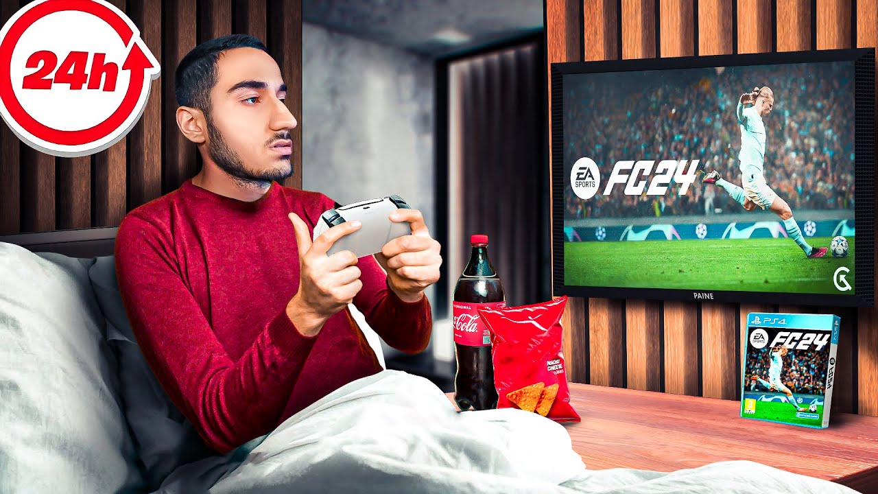 چالش 24 ساعت FC 24 بازی کردن!!😱از نوب به بازیکن حرفه ای🔥😮‍💨