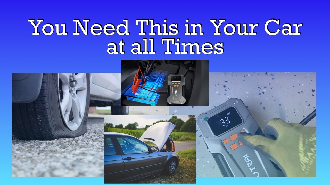 Portable Air Compressor, Battery Booster and Jump Starter, emergency kit for car, jeep, motorcycle