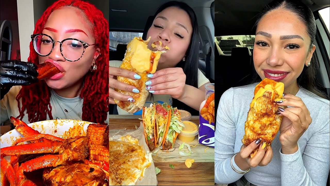 TIKTOK Mukbang Compilation | Taco Bell, Buldak, Wingstop, Dave’s Hot Chicken, In-N-Out & More! 