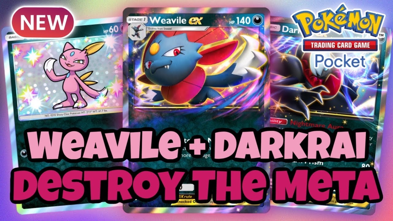 Darkrai EX and Weavile EX DESTROY The Meta | Pokémon TCG Pocket