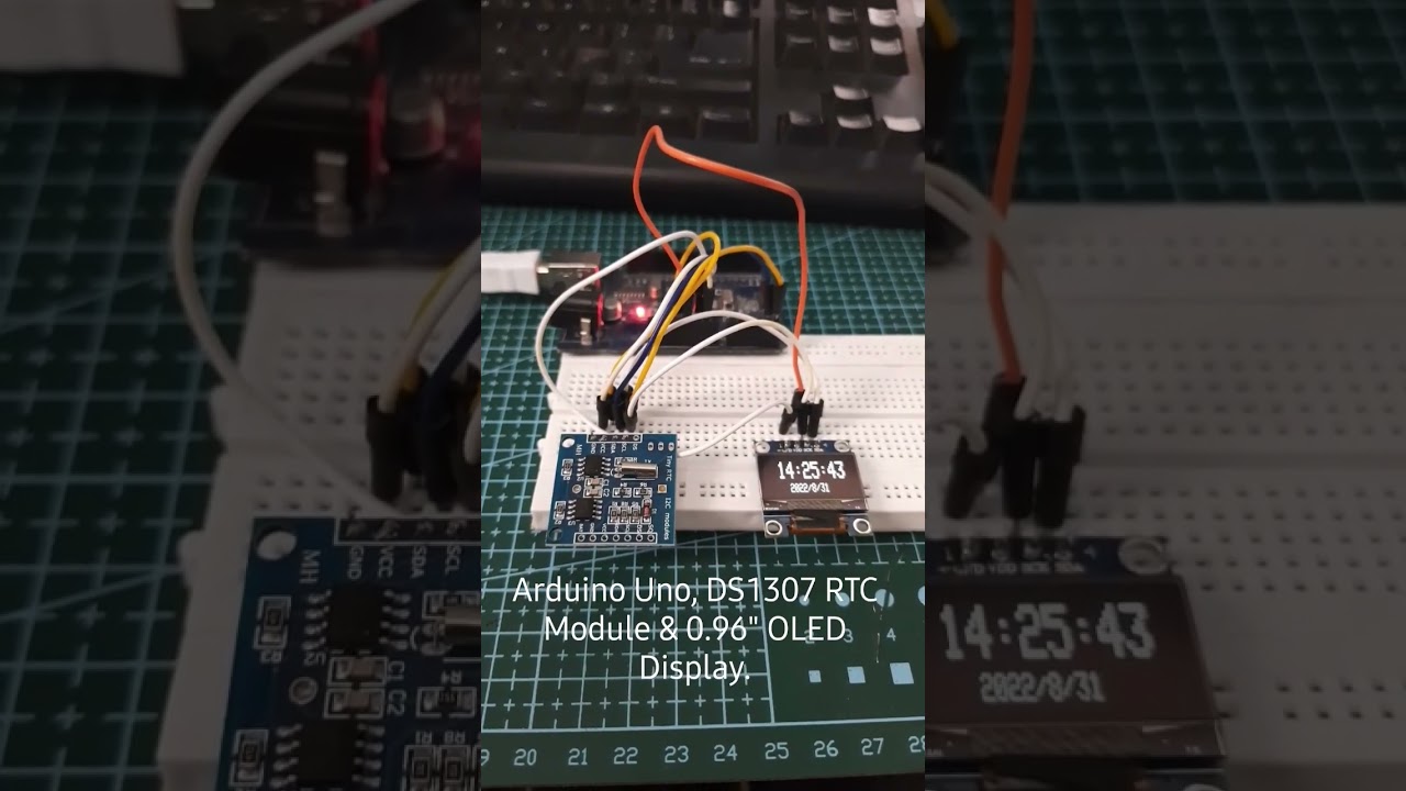 #Arduino Uno, #DS1307 RTC Module & 0.96