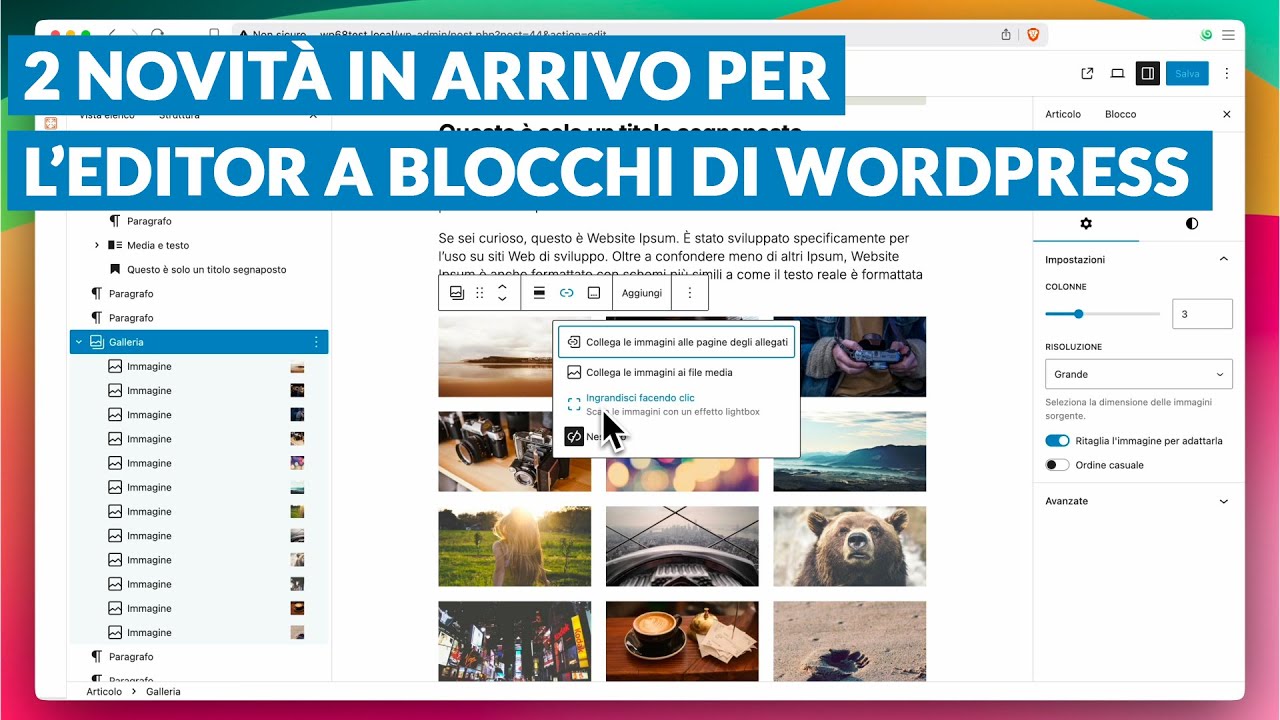 2 novit&agrave; in arrivo per l&rsquo;editor a blocchi di WordPress